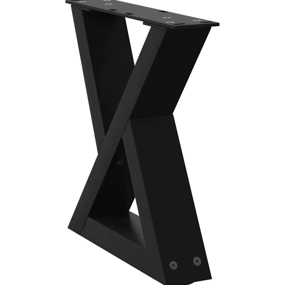 vidaXL Salontafelpoten 2 st 30x(30-31,3) cm staal zwart