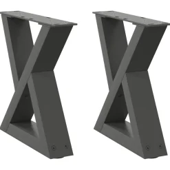 vidaXL Salontafelpoten 2 st 30x(30-31,3) cm staal antraciet