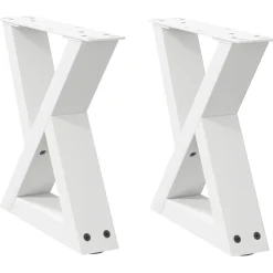vidaXL Salontafelpoten 2 st 30x(30-31,3) cm staal wit
