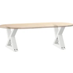 vidaXL Salontafelpoten 2 st 30x(30-31,3) cm staal wit