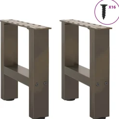 vidaXL Salontafelpoten 2 st 30x (30-31) cm staal naturel staal