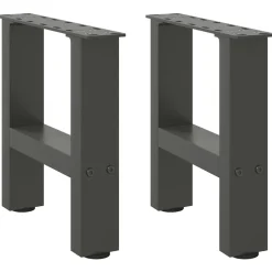 vidaXL Salontafelpoten 2 st 30x(30-31) cm staal antracietkleurig