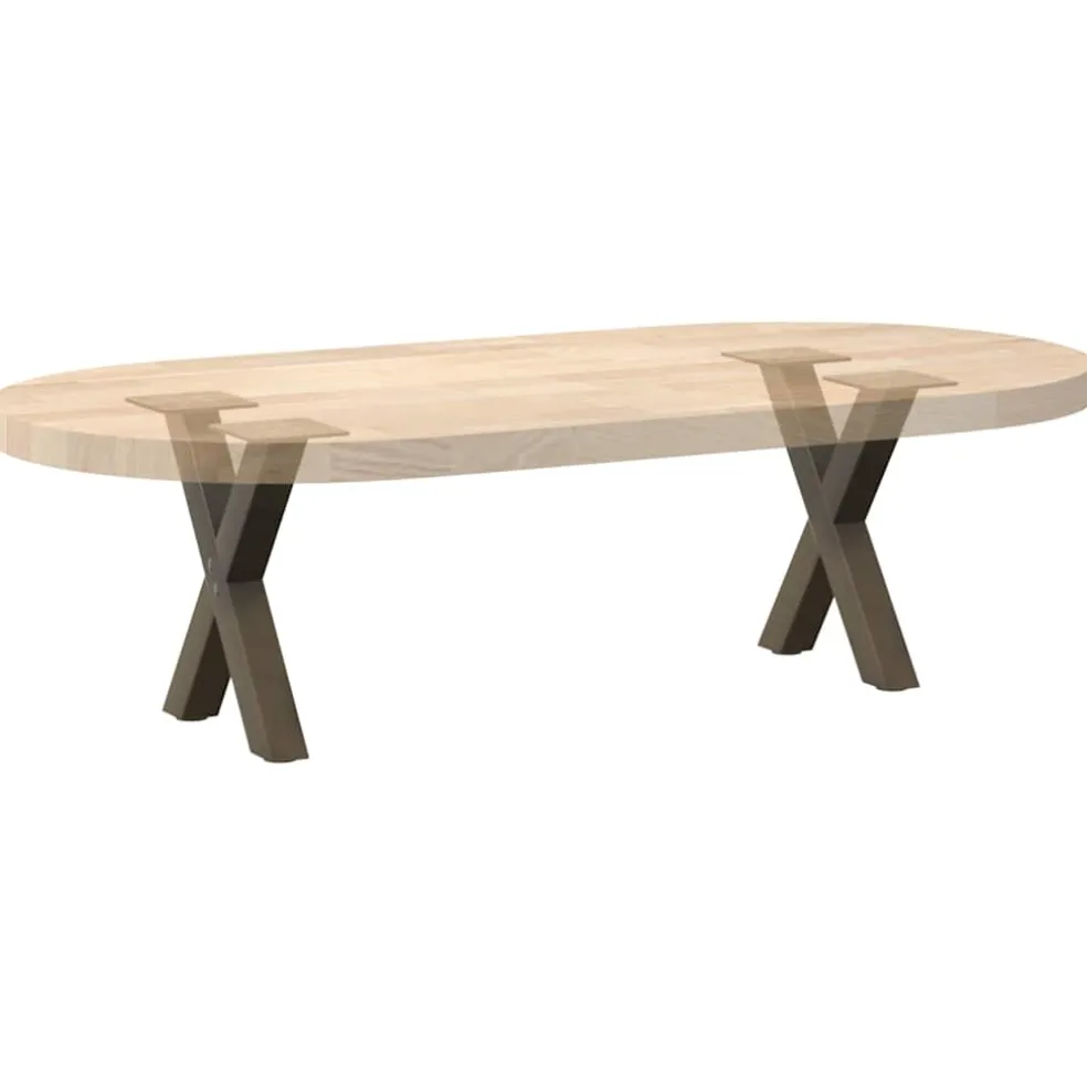 vidaXL Salontafelpoten 2 st X-vormig 30x(30-31) cm staal naturel