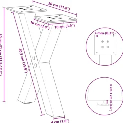 vidaXL Salontafelpoten 2 st X-vormig 30x(30-31) cm staal antraciet