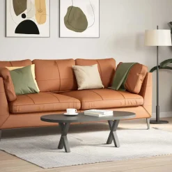 vidaXL Salontafelpoten 2 st X-vormig 30x(30-31) cm staal antraciet