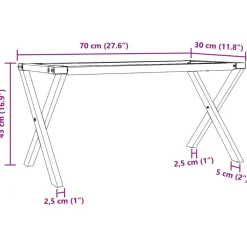 vidaXL Salontafelpoten X-frame 70x30x43 cm staal