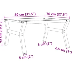 vidaXL Salontafelpoten Y-frame 80x70x43 cm staal