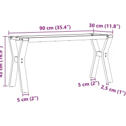 vidaXL Salontafelpoten Y-frame 90x30x43 cm staal