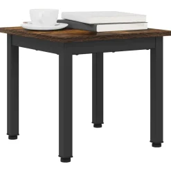 vidaXL Salontafel Rook Eik 40 x 40 x 36 cm Bewerkt hout