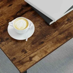 vidaXL Salontafel Rook Eik 40 x 40 x 36 cm Bewerkt hout