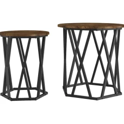 vidaXL Salontafel 2 st Gerookt eiken 50 x 50 x 50 cm