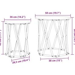 vidaXL Salontafel 2 st Gerookt eiken 50 x 50 x 50 cm