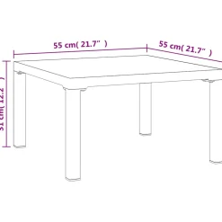 vidaXL Salontafel tuin 55x55x31 cm DPC en staal grijs