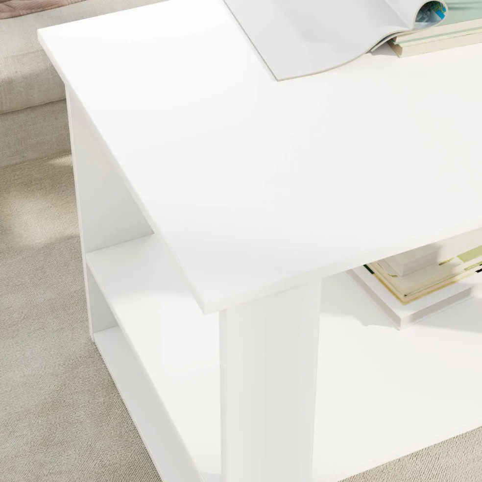 vidaXL Salontafel Wit 72 x 50 x 50 cm Bewerkt hout