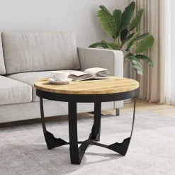 vidaXL Salontafel 60x40 cm massief ruw mangohout