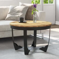 vidaXL Salontafel 60x40 cm massief ruw mangohout