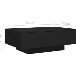 vidaXL Salontafel 90x60x31 cm bewerkt hout zwart