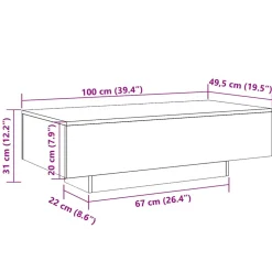 vidaXL Salontafel 100x49,5x31 cm bewerkt hout zwart