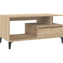vidaXL Salontafel 90x49x45 cm bewerkt hout sonoma eikenkleurig
