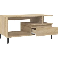 vidaXL Salontafel 102x50x45 cm bewerkt hout zwart