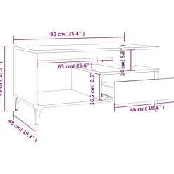 vidaXL Salontafel 102x50x45 cm bewerkt hout zwart