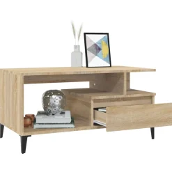 vidaXL Salontafel 102x50x45 cm bewerkt hout zwart