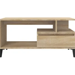 vidaXL Salontafel 102x50x45 cm bewerkt hout zwart