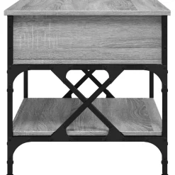 vidaXL Salontafel 70x50x50 cm bewerkt hout en metaal grijs sonoma