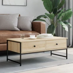 vidaXL Salontafel 101x49x39,5 cm bewerkt hout sonoma eikenkleurig