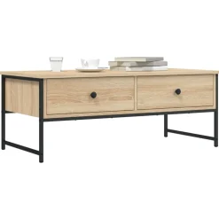 vidaXL Salontafel 101x49x39,5 cm bewerkt hout sonoma eikenkleurig