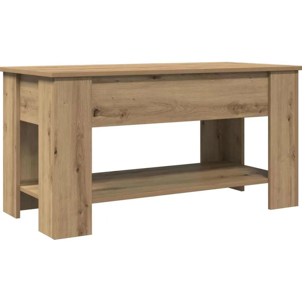 vidaXL Salontafel 101x49x52 cm bewerkt hout artisanaal eikenkleur