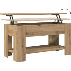 vidaXL Salontafel 101x49x52 cm bewerkt hout artisanaal eikenkleur