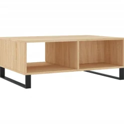 vidaXL Salontafel 90x60x35 cm bewerkt hout sonoma eikenkleurig