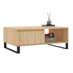 vidaXL Salontafel 90x60x35 cm bewerkt hout sonoma eikenkleurig