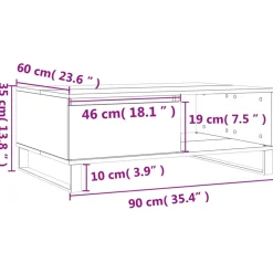 vidaXL Salontafel 90x60x35 cm bewerkt hout sonoma eikenkleurig