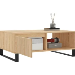 vidaXL Salontafel 90x60x35 cm bewerkt hout sonoma eikenkleurig