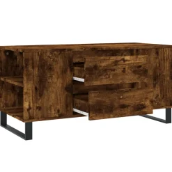 vidaXL Salontafel 102x44,5x50 cm bewerkt hout gerookt eikenkleurig