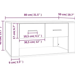 vidaXL Salontafel 80x50x40 cm bewerkt hout sonoma eikenkleurig