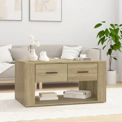 vidaXL Salontafel 80x50x40 cm bewerkt hout sonoma eikenkleurig