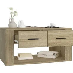 vidaXL Salontafel 80x50x40 cm bewerkt hout sonoma eikenkleurig