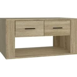 vidaXL Salontafel 80x50x40 cm bewerkt hout sonoma eikenkleurig