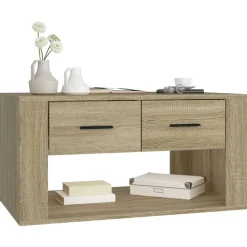 vidaXL Salontafel 80x50x40 cm bewerkt hout sonoma eikenkleurig