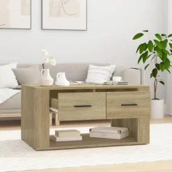 vidaXL Salontafel 80x50x40 cm bewerkt hout sonoma eikenkleurig