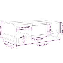 vidaXL Salontafel 104x60x35 cm bewerkt hout wit
