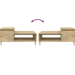 vidaXL Salontafel 100x50x45 cm bewerkt hout sonoma eiken