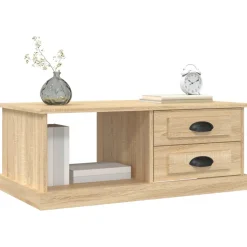 vidaXL Salontafel 90x50x35 cm bewerkt hout sonoma eikenkleurig