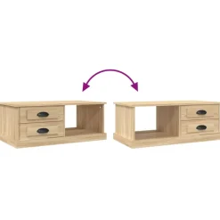 vidaXL Salontafel 90x50x35 cm bewerkt hout sonoma eikenkleurig