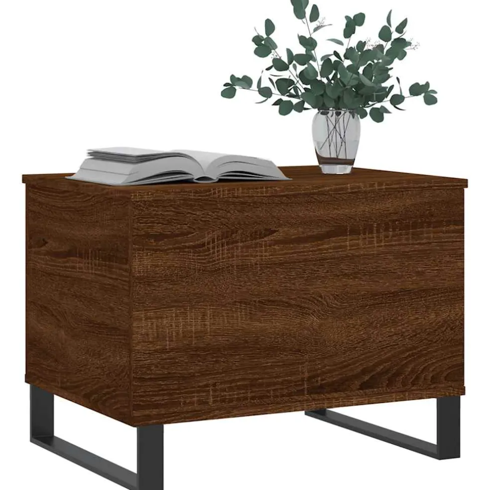 vidaXL Salontafel 60x44,5x45 cm bewerkt hout bruin eikenkleur