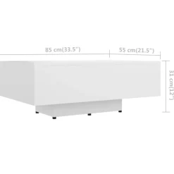 vidaXL Salontafel 85x55x31 cm bewerkt hout wit