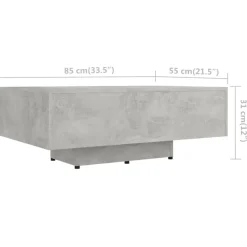 vidaXL Salontafel 85x55x31 cm bewerkt hout betongrijs